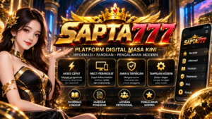 Spanduk Futuristik Platform Digital SAPTA777